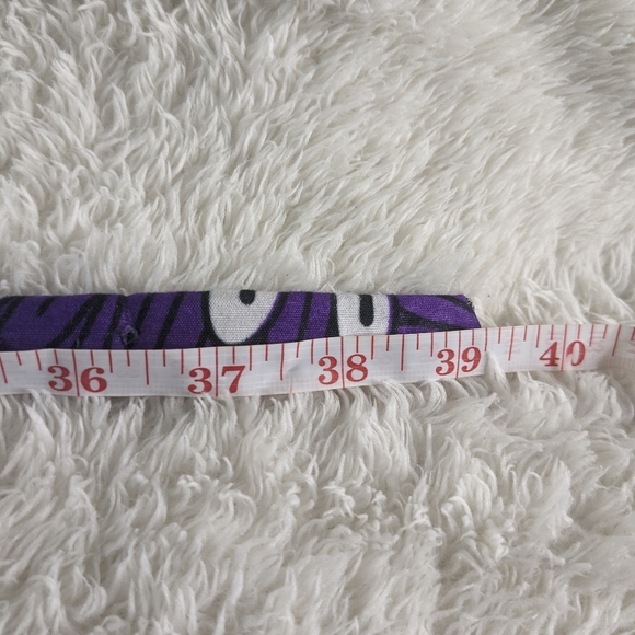 Upcycled Hand Crafted Matching Choker and Belt Set. Purple/White/Black. - Picture 9 of 11